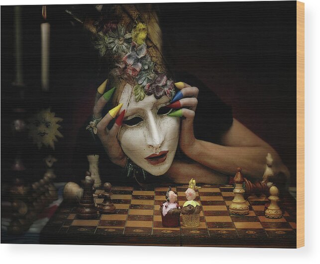 Chess Wood Print featuring the photograph Check! by Ambra