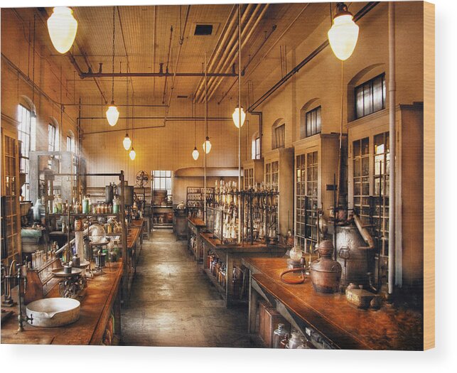 Savad Wood Print featuring the photograph Chemist - The Chem Lab by Mike Savad
