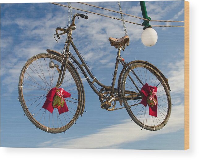 Bike Wood Print featuring the photograph Christmas Bicycle by Andreas Berthold