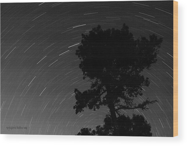 Stars Wood Print featuring the photograph Circling stars by Aleksander Rotner