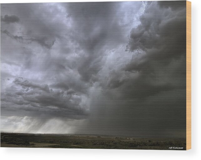 Cloud Wood Print featuring the photograph Colliding by Jeff Niederstadt