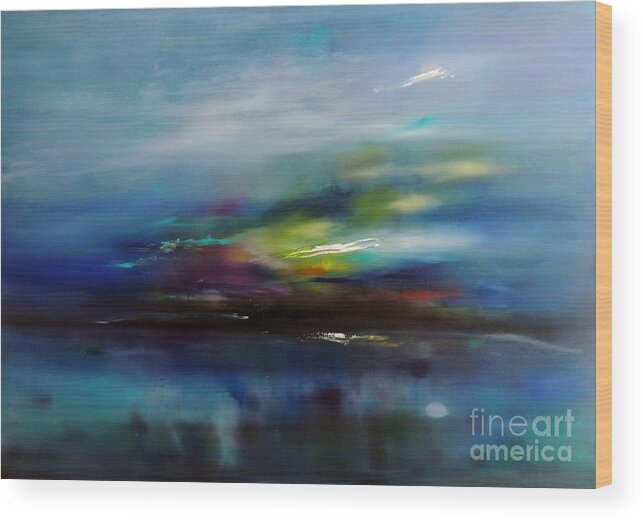 Impressionist Wood Print featuring the painting Colliding Sky by Deborah Munday
