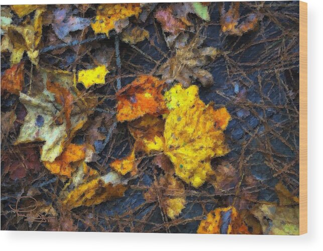 Fall Wood Print featuring the digital art Colors of Fall by Ludwig Keck