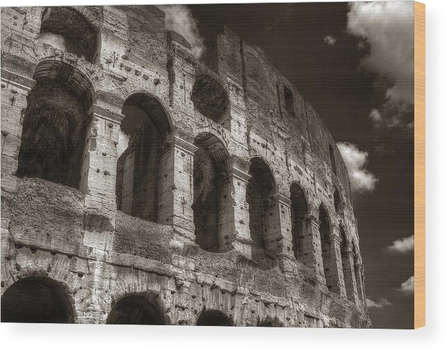 Rome Wood Print featuring the photograph Colosseum Wall by Michael Kirk
