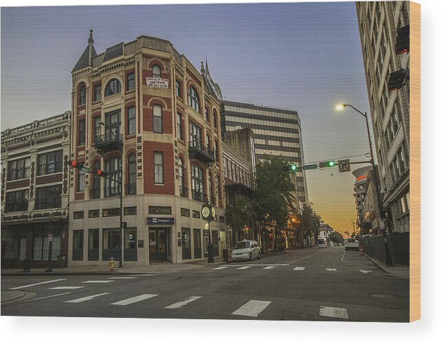 Alabama Wood Print featuring the digital art Compass Building on Dauphin by Michael Thomas