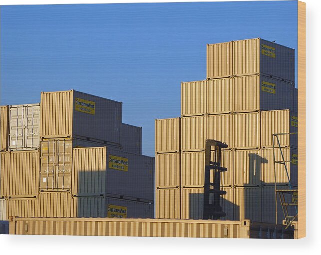 Shipping Container Wood Print featuring the photograph Containers 17 by Laurie Tsemak