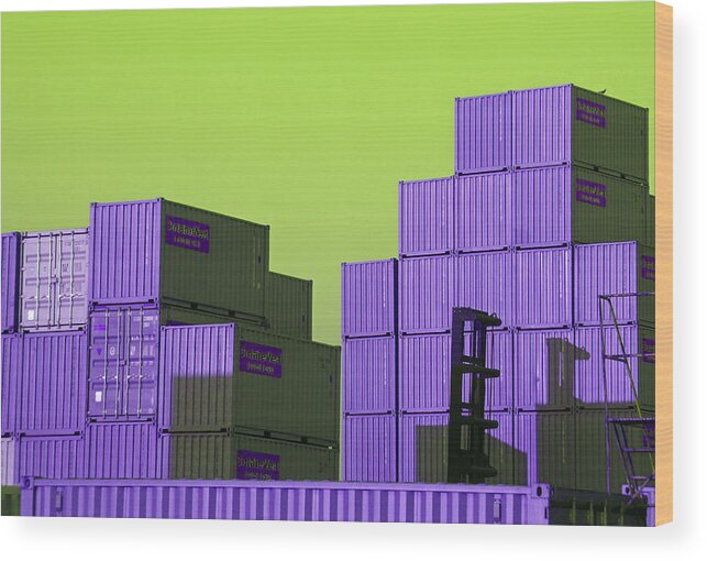 Shipping Container Wood Print featuring the photograph Containers 19 by Laurie Tsemak