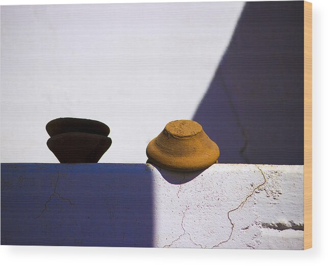 Diya Wood Print featuring the photograph Contrasting Lives - Empty Diwali Oil Lamps by Prakash Ghai