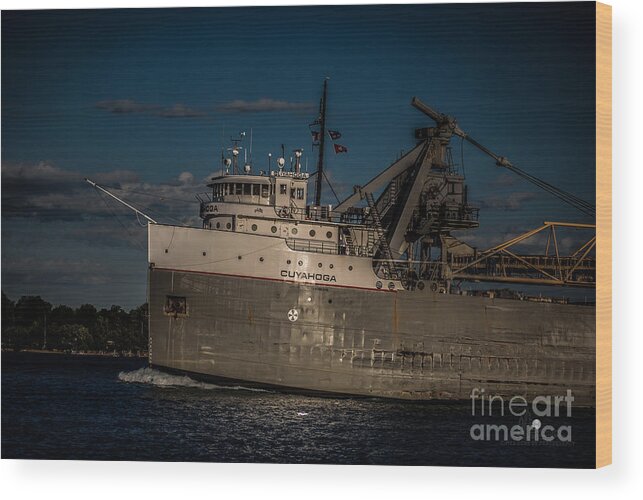 Ship Wood Print featuring the photograph Cuyahoga by Ronald Grogan