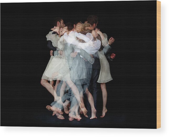 Mid Adult Women Wood Print featuring the photograph Dance Multiple Exposure by Mads Perch