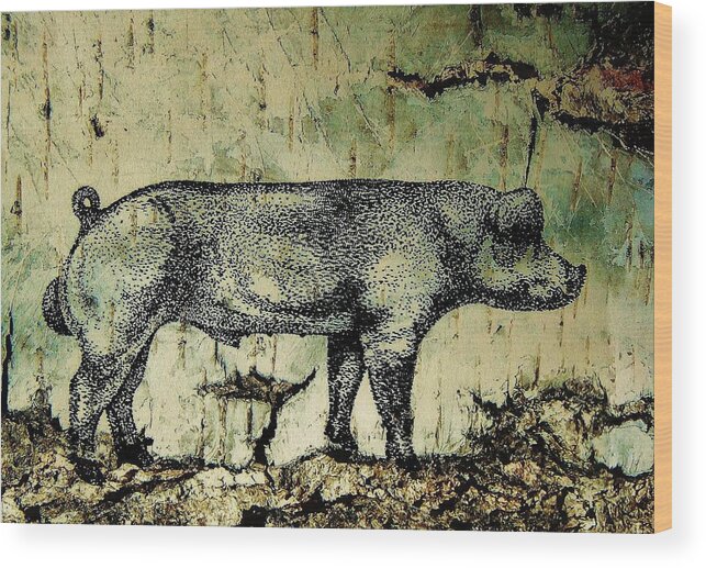 Danish Duroc Wood Print featuring the photograph Danish Duroc 5 by Larry Campbell