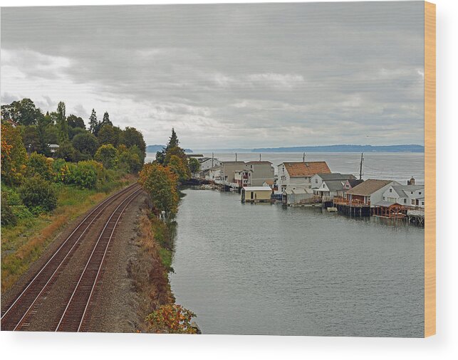 Fall Wood Print featuring the photograph Day Island Bridge View 3 by Anthony Baatz