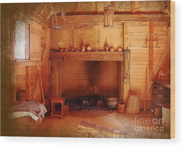 Textures Wood Print featuring the photograph Days Gone By - Charles Town Landing by Kathy Baccari