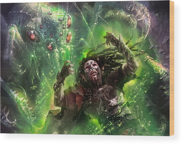 Magic The Gathering Wood Print featuring the digital art Death's Presence by Ryan Barger