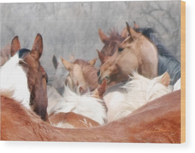 Horses Wood Print featuring the photograph Delicate Illusion by Kae Cheatham