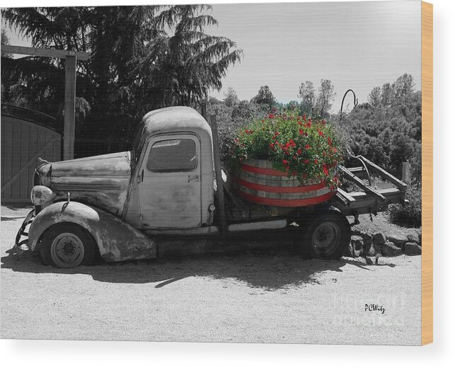 Truck Wood Print featuring the photograph Dilapidated Beauty BW by Patrick Witz