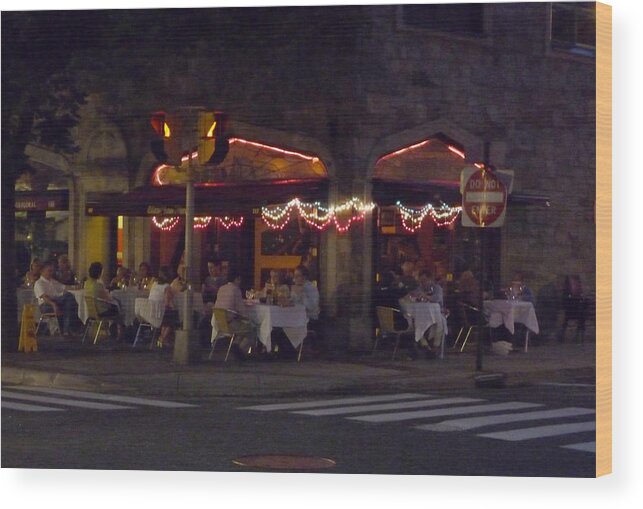 Night Life Wood Print featuring the photograph Dinning in the Dark by Margie Avellino