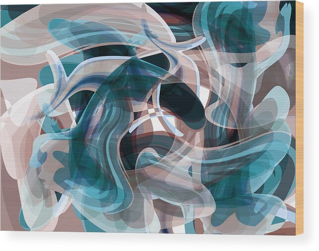 Abstract Wood Print featuring the digital art Diving Into Your Ocean 3 by Angelina Tamez