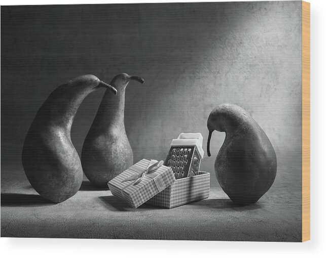 Pears Wood Print featuring the photograph Don't You Like Our Present?! by Victoria Ivanova