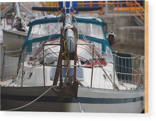 Boats Wood Print featuring the photograph Dropped Mast by John Schneider