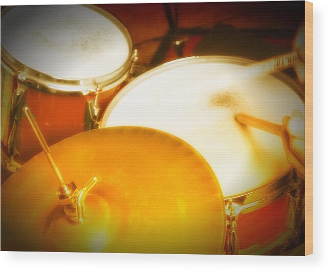 Drums Wood Print featuring the photograph Drums by Jessica Levant