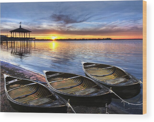 Boats Wood Print featuring the photograph End of the Day by Debra and Dave Vanderlaan