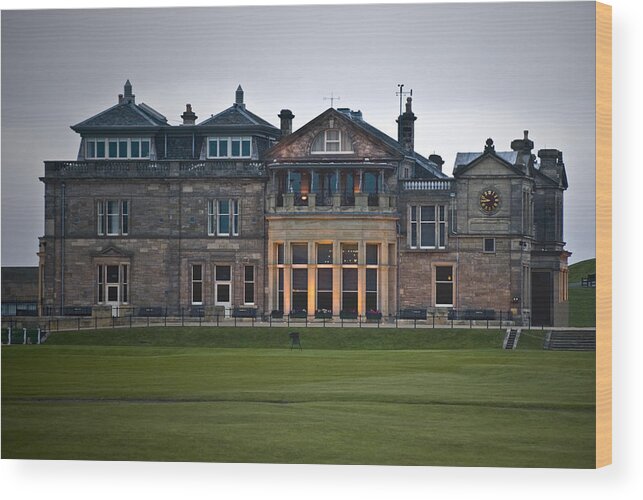 Club House Wood Print featuring the photograph Evening St. Andrews by Sally Ross