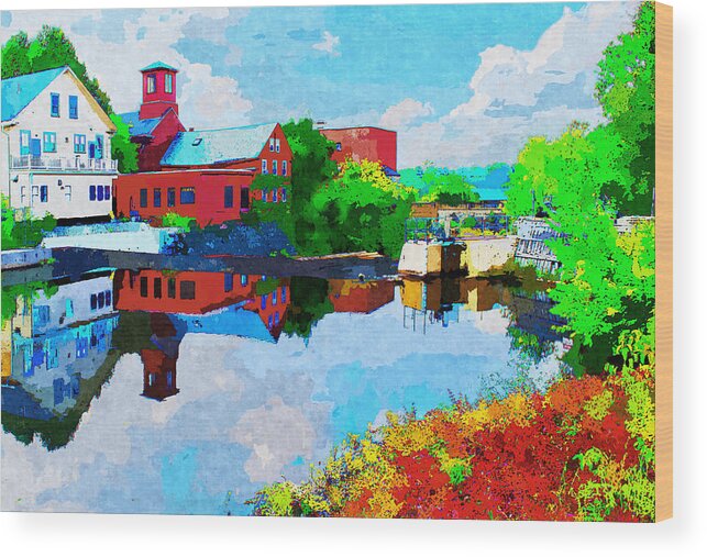 Exeter Wood Print featuring the painting Exeter Watercolor by Rick Mosher