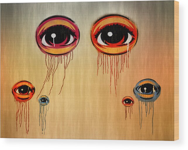 Eyes Wood Print featuring the photograph Eyes by Steven Michael