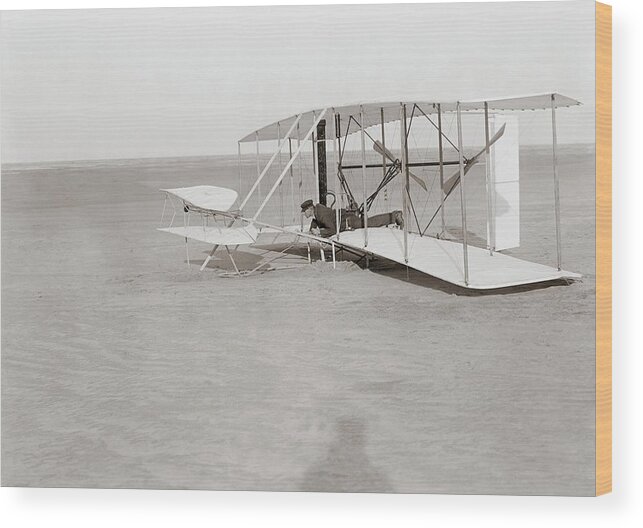 Wilbur Wright Wood Print featuring the photograph Failed First Wright Flyer Flight by Library Of Congress