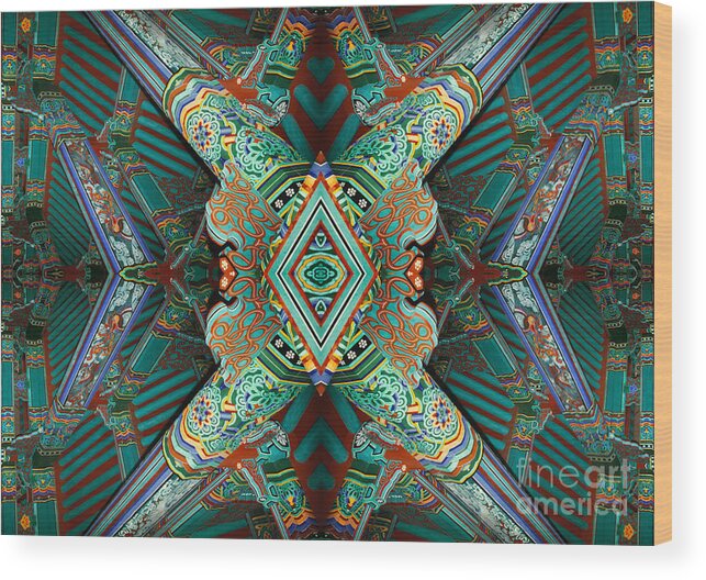 Abstract Wood Print featuring the photograph surreal abstract photography - Beam Me Up III by Sharon Hudson