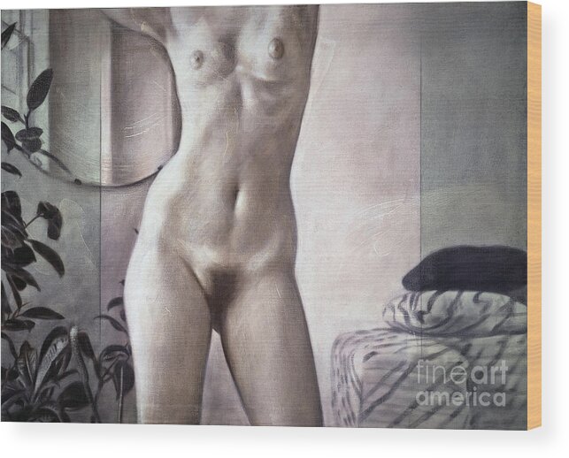 Nude Wood Print featuring the painting Female Torso by Ritchard Rodriguez