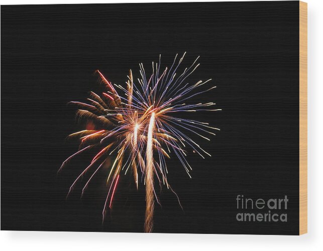 Fireworks Wood Print featuring the photograph Fireworks Twenty Eleven XIX by Daniel Henning