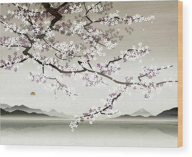 Asian Culture Wood Print featuring the photograph Flower Blossom In Asian Landscape by Ikon Ikon Images