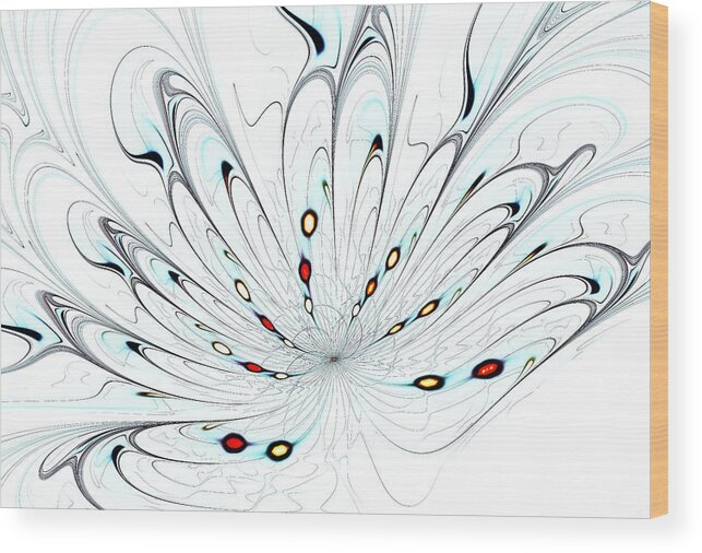 Malakhova Wood Print featuring the digital art Flower Universe by Anastasiya Malakhova