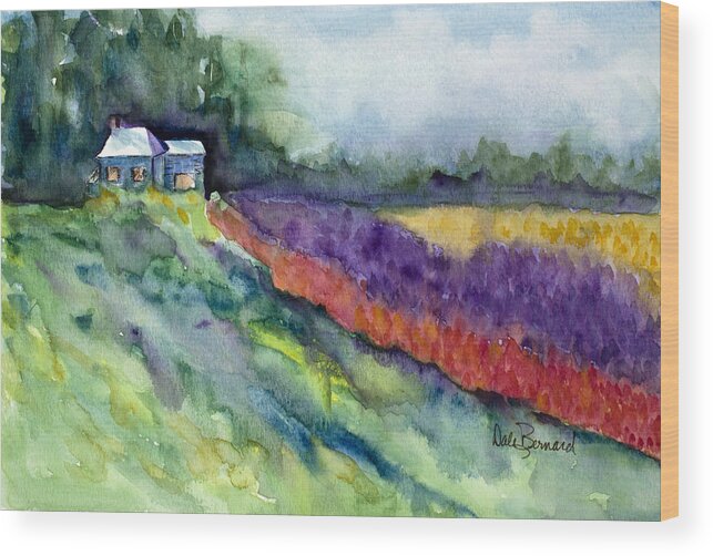 Landscape Wood Print featuring the painting Flowing Tulips by Dale Bernard