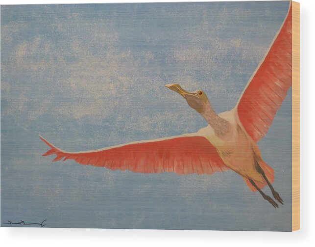 Bird Wood Print featuring the painting Freedom by Tim Townsend