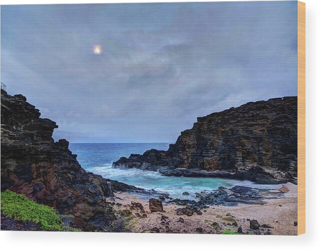 Tranquility Wood Print featuring the photograph Full Moon In The Clouds by Julie Thurston Tranquility Wood Print featuring the photograph Full Moon In The Clouds by Julie Thurston