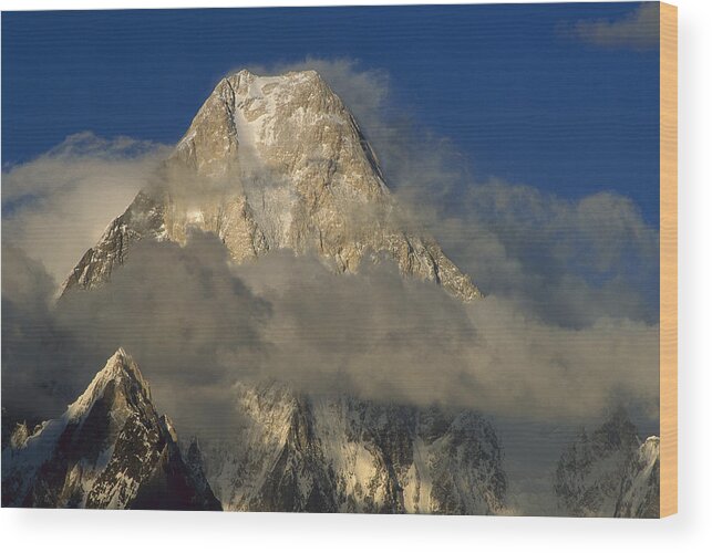 Feb0514 Wood Print featuring the photograph Gasherbrum Iv Western Face Pakistan by Ned Norton