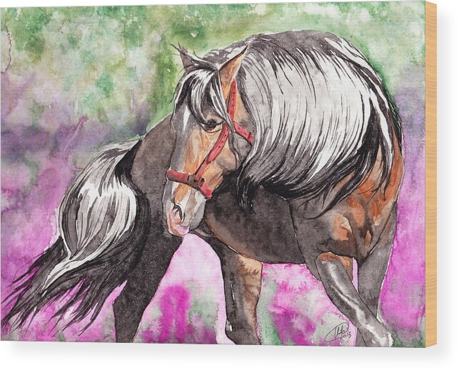 Watercolours Wood Print featuring the painting Gentle Dignity by Kate Black