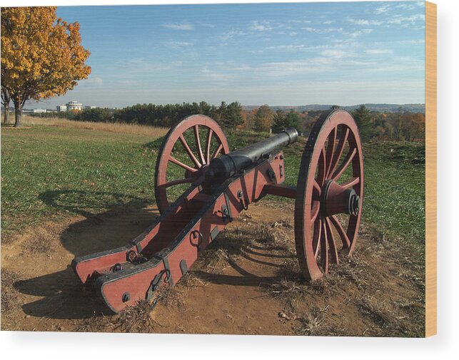 Gettysburg Wood Print featuring the photograph Gettysburg Cannon by Wesley Elsberry