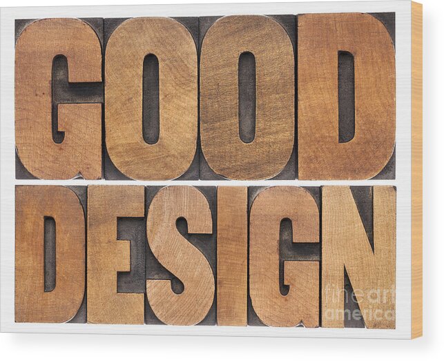 Abstract Wood Print featuring the photograph Good Design In Wood Type by Marek Uliasz