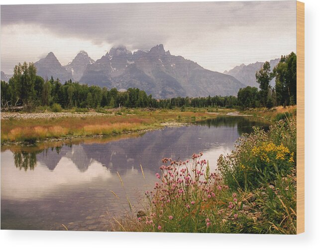 Grand Teton National Park Wood Print featuring the photograph Grand Teton Lake View by Stefan Mazzola