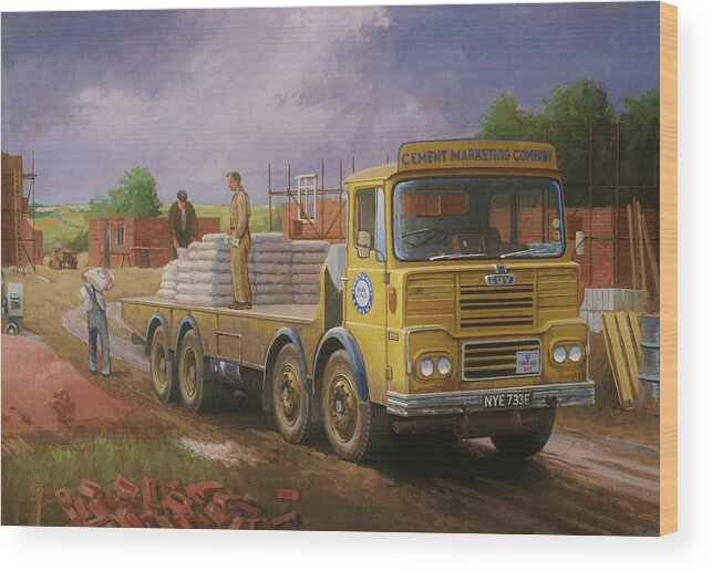 Transportart Wood Print featuring the painting Guy Big J eightwheeler. by Mike Jeffries