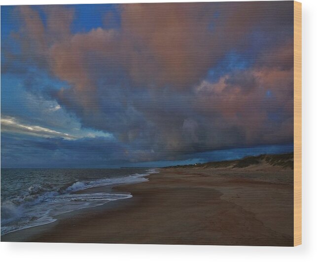 Mark Lemmon Cape Hatteras Nc The Outer Banks Photographer Subjects From Sunrise Wood Print featuring the photograph Hatteras Island Sunrise 1 9/10 by Mark Lemmon