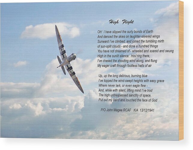 Aircraft Wood Print featuring the digital art High Flight by Pat Speirs