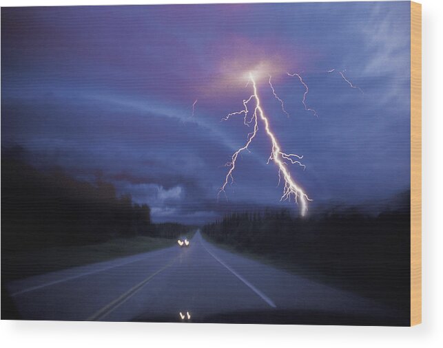 New Mexico Wood Print featuring the photograph Highway Danger by Lyle Leduc