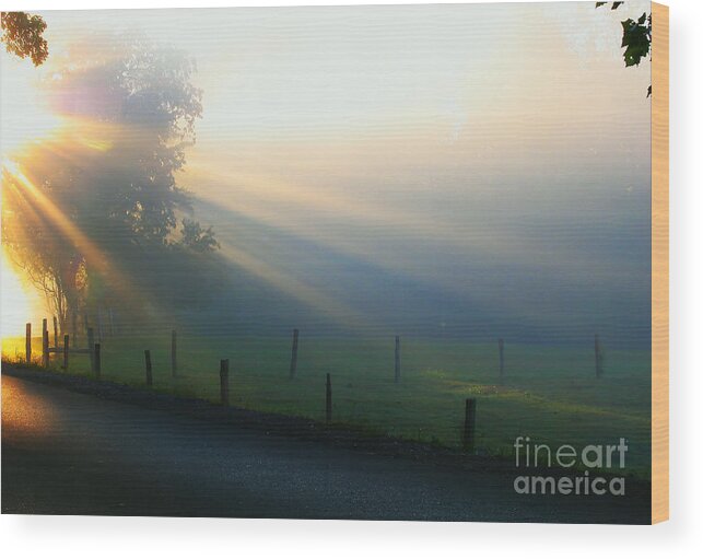 Sunrise Wood Print featuring the photograph His Light II by Douglas Stucky