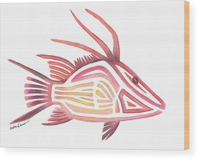 Hogfish Wood Print featuring the photograph Hogfish by Heather Schaefer