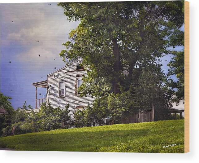 House Wood Print featuring the photograph House On The Hill by Madeline Ellis